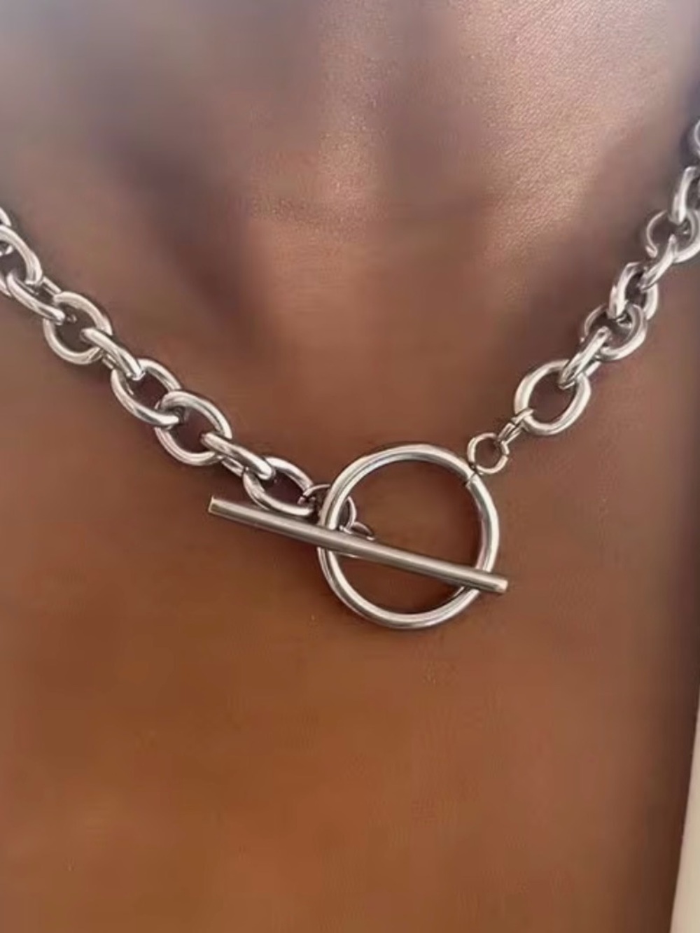 Silver Toggle Link Chain Necklace
